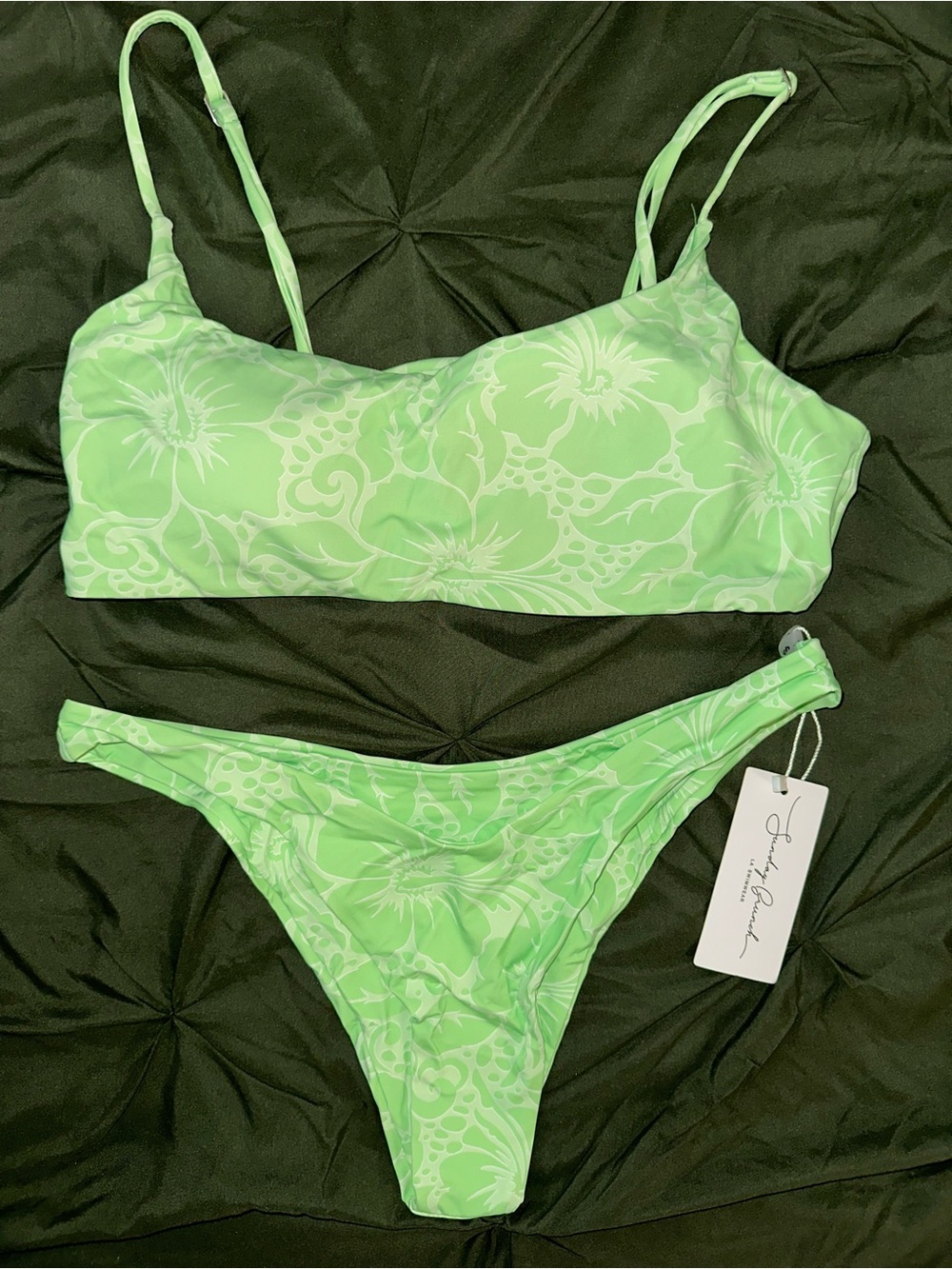Gray Bandit Green Floral Bikini Set - Light Green Two-Piece Swimwear